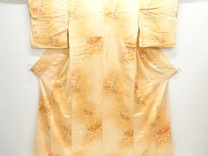 扇に秋草模様小紋着物